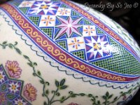 Ring Around The Rosie Ukrainian Easter Egg Pysanky By So Jeo : pysanky pysanka ukrainian easter egg batik art sojeo florals flowers birds stars trees vines blooms buds bluebird owl art sojeo "so jeo" eggshell egg shell blown decoration ivy garden rainbow rosie posy nightshad victorian trees etched brown chicken eggs turkey